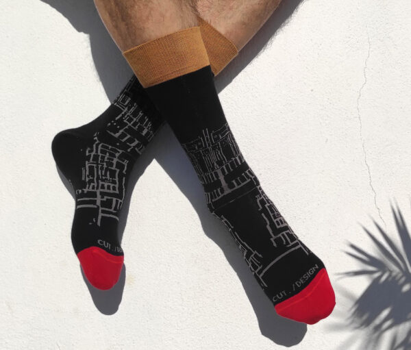 CUT DESIGN SOCKS / BLACK S01