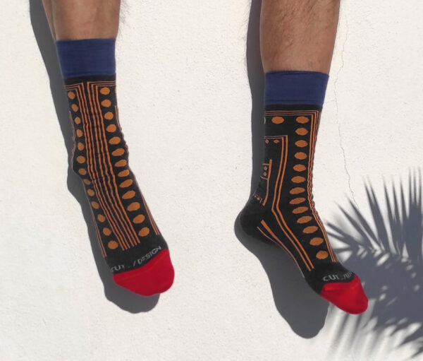 CUT DESIGN SOCKS / ANTHRACITE S02