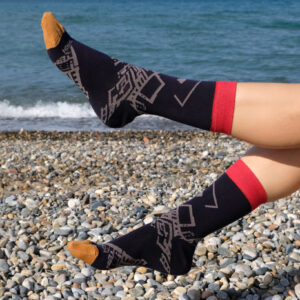 CUT DESIGN SOCKS / NAVY S03