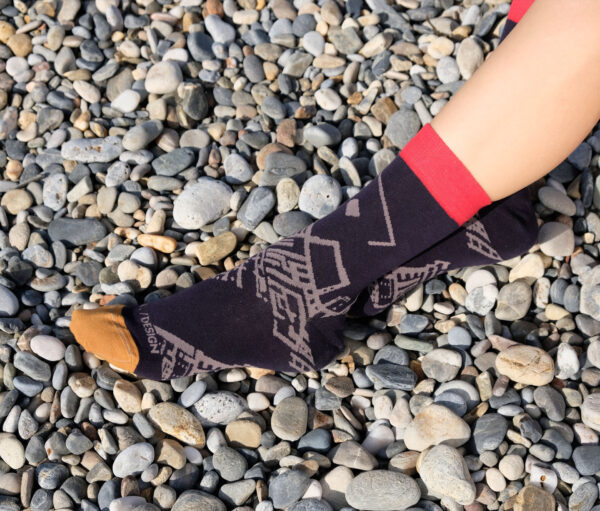 CUT DESIGN SOCKS / NAVY S03 - Image 2